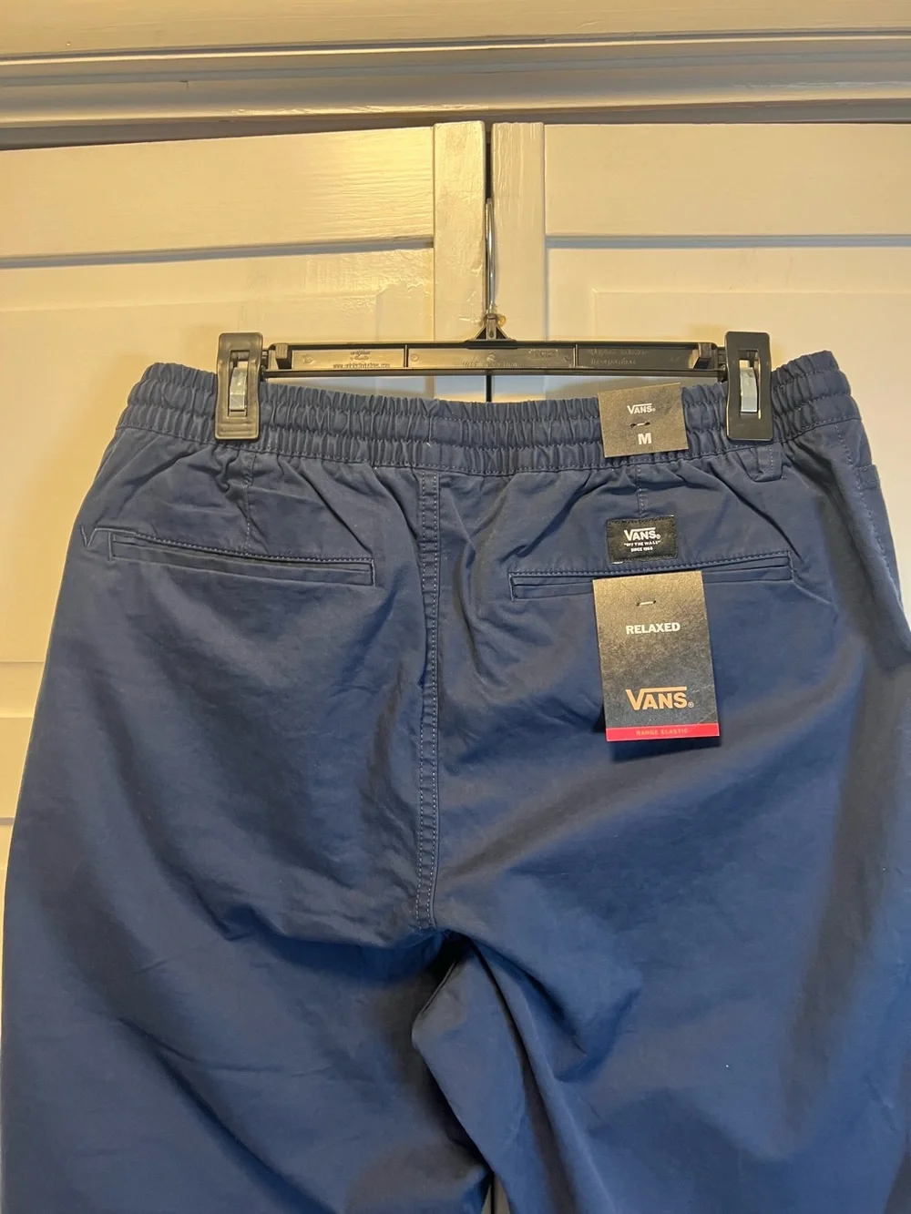 NWT Vans Mens Range Elastic Relaxed Fit Pants Size Medium Color Navy Blue
